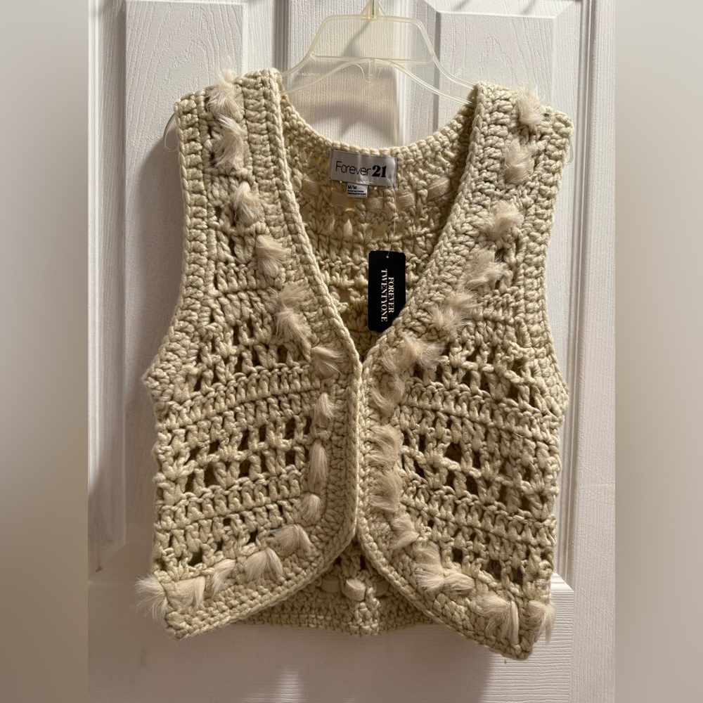 Forever 21 ivory vest jacket